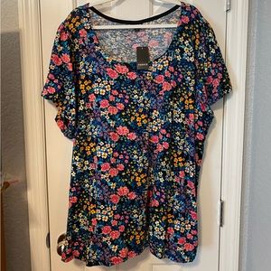 Bright Floral Puff Sleeves Shirt